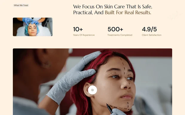 Valinae (2) Dermatology & Skin Clinic Elementor WordPress Full Website Template Kit