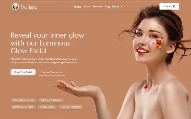 Velisse (2) Spa Center WordPress Full Website Template Kit