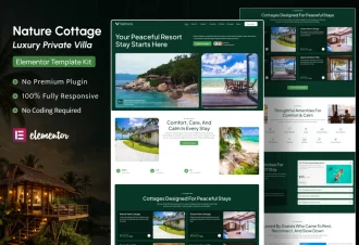 Velmora - Cottage Rental, Private Villa & Resort WordPress Elementor Template Kit