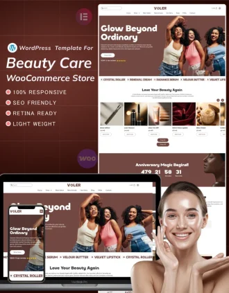 Responsive WordPress template for beauty and makeup shops