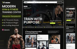 Vyron Gym & Fitness Center Elementor Template Kit preview