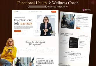 Wellora Functional Health & Wellness Elementor Template Kit preview